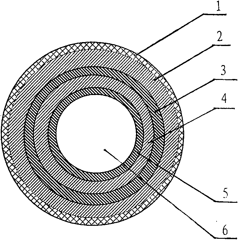 Cross-layer hollow energy transmitting fiber