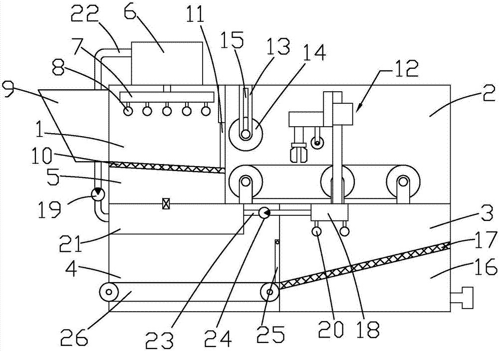 Water bamboo cleaning and peeling integrated equipment and processing method thereof