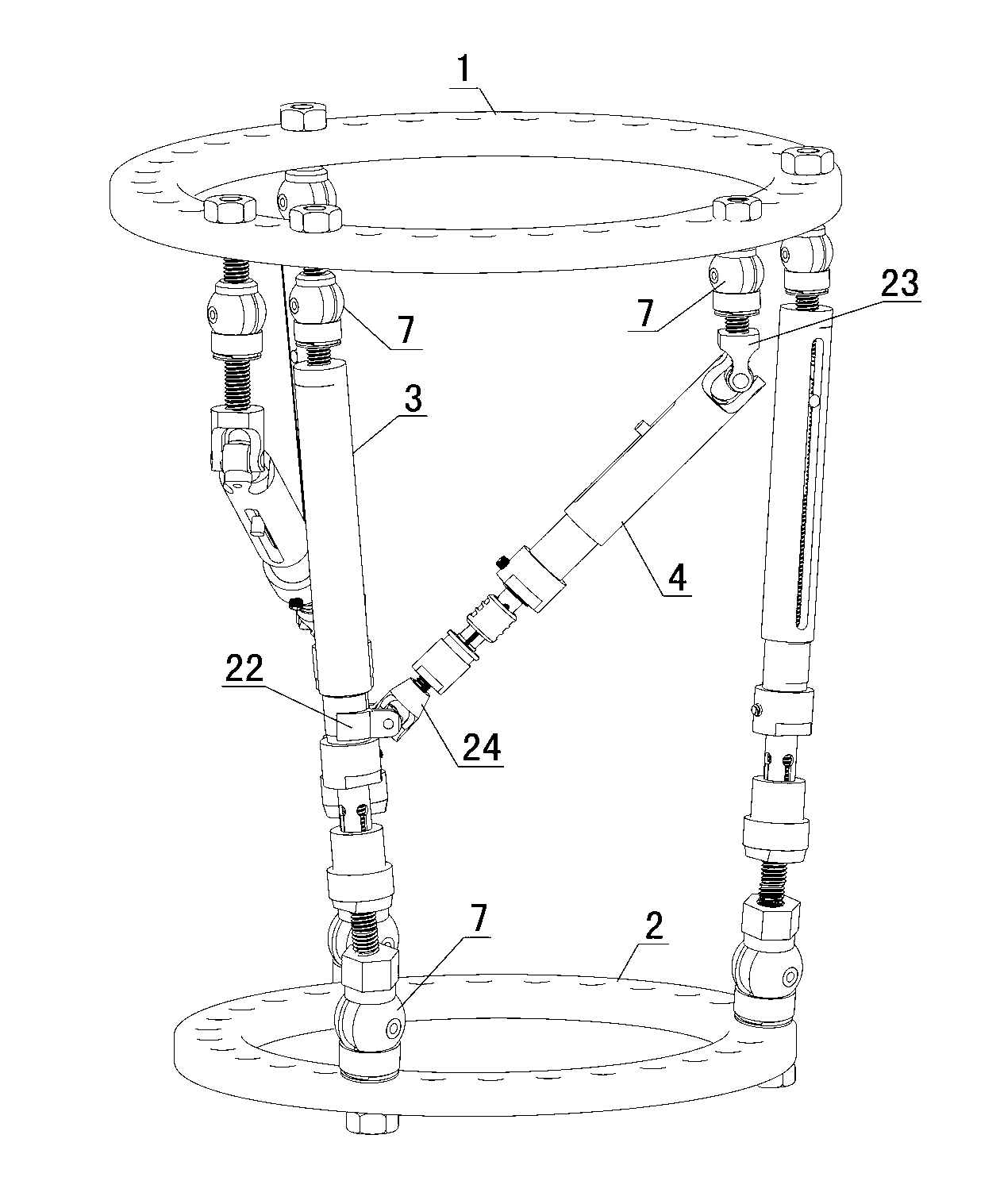 Damping joint for external bone fixator and regulating type bionic external bone fixator