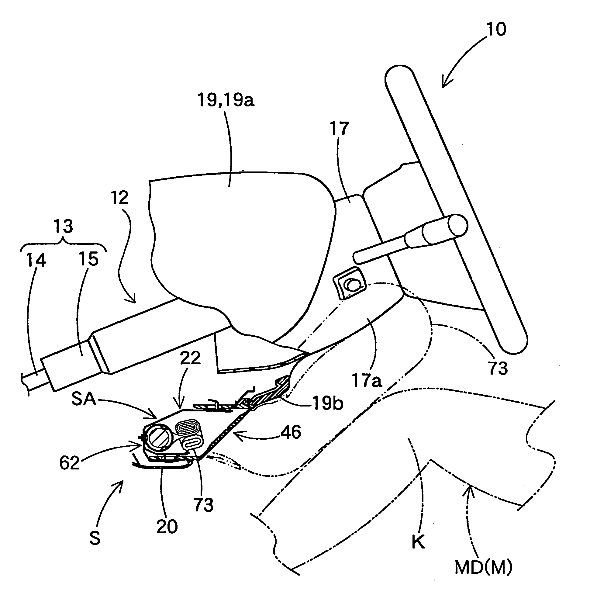 Knee protection airbag device