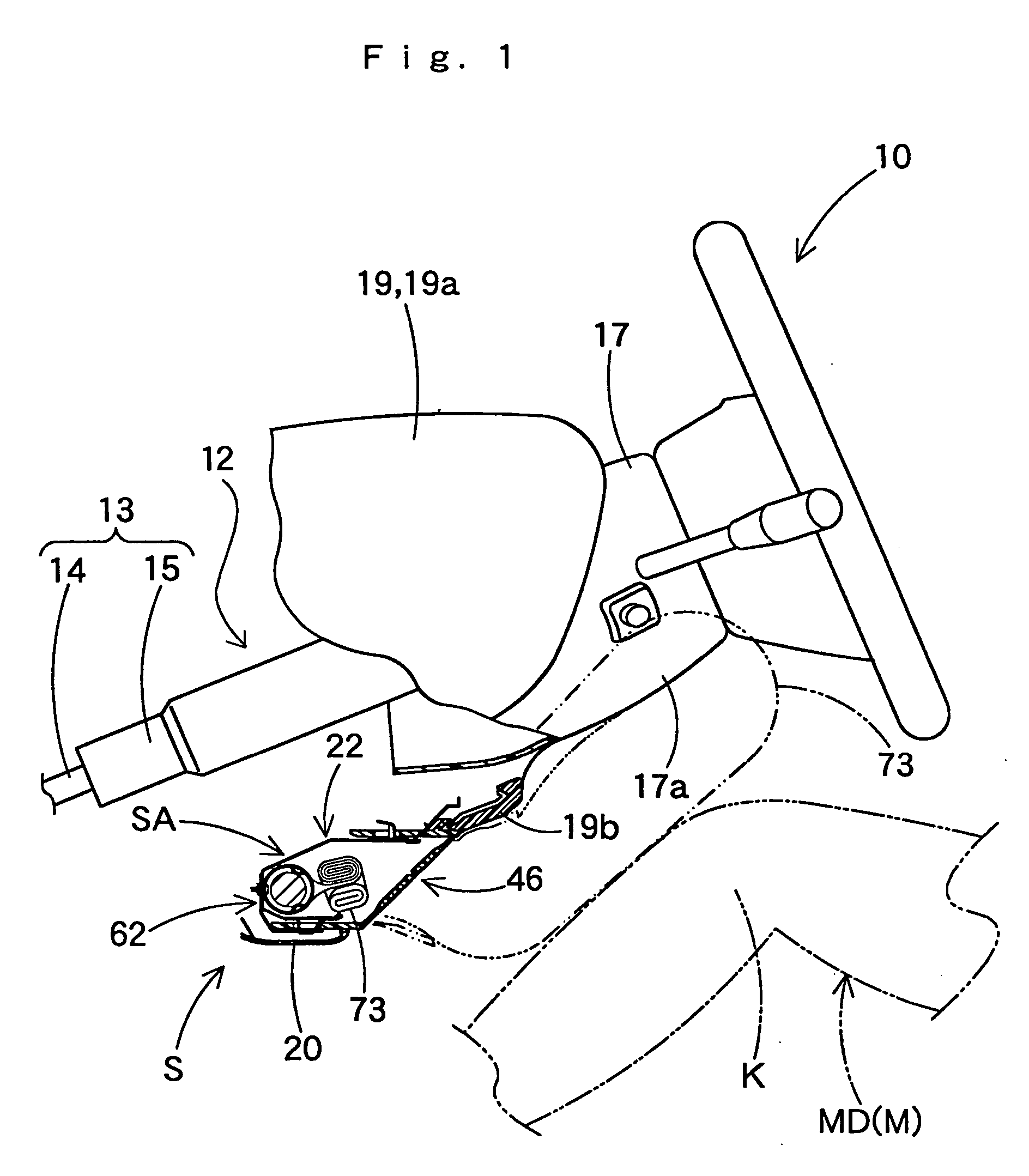 Knee protection airbag device