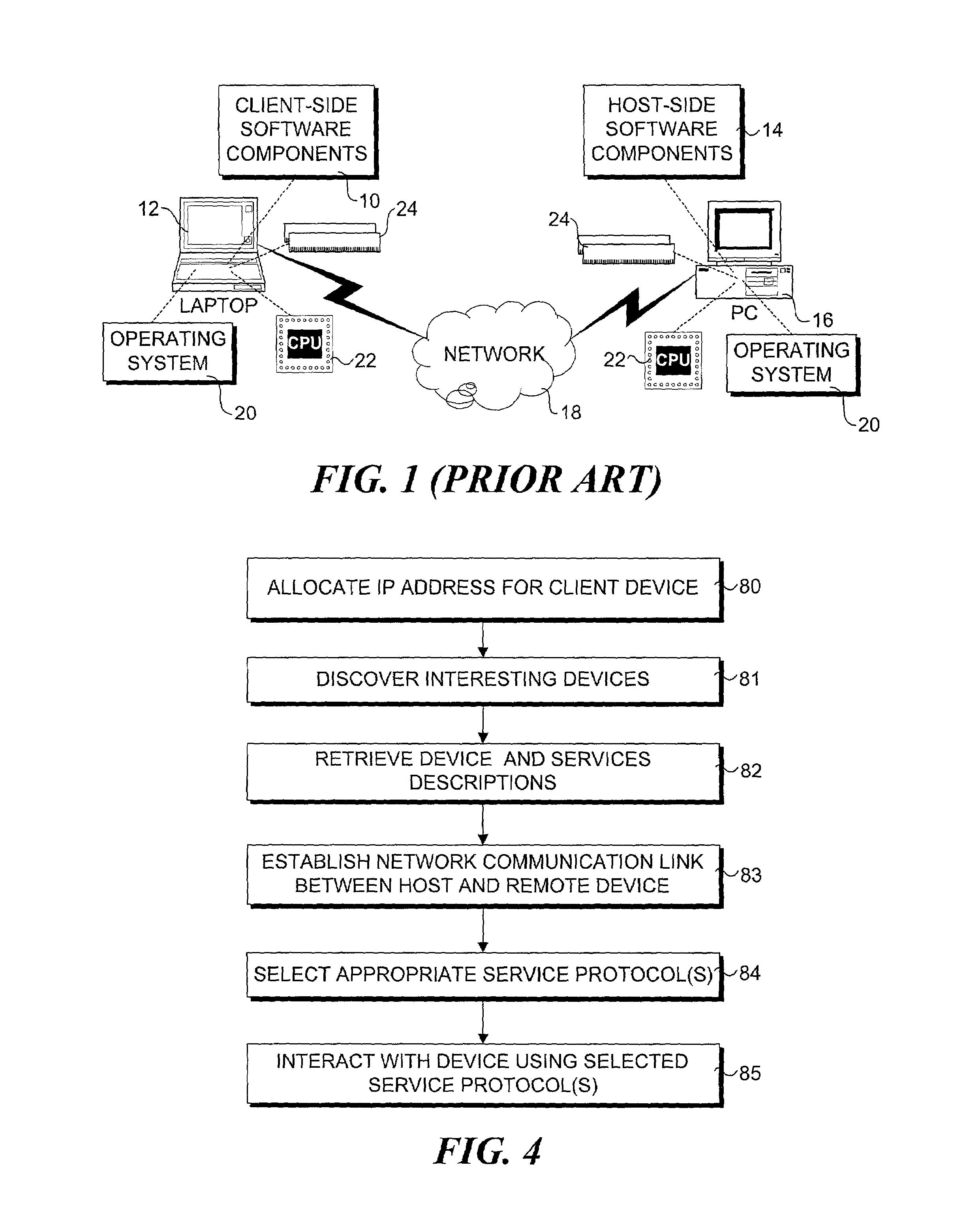 Method and architecture to support interaction between a host computer and remote devices