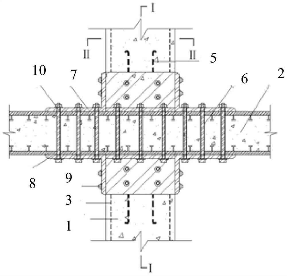 Prefabricated reinforced concrete column and composition board joint and construction process