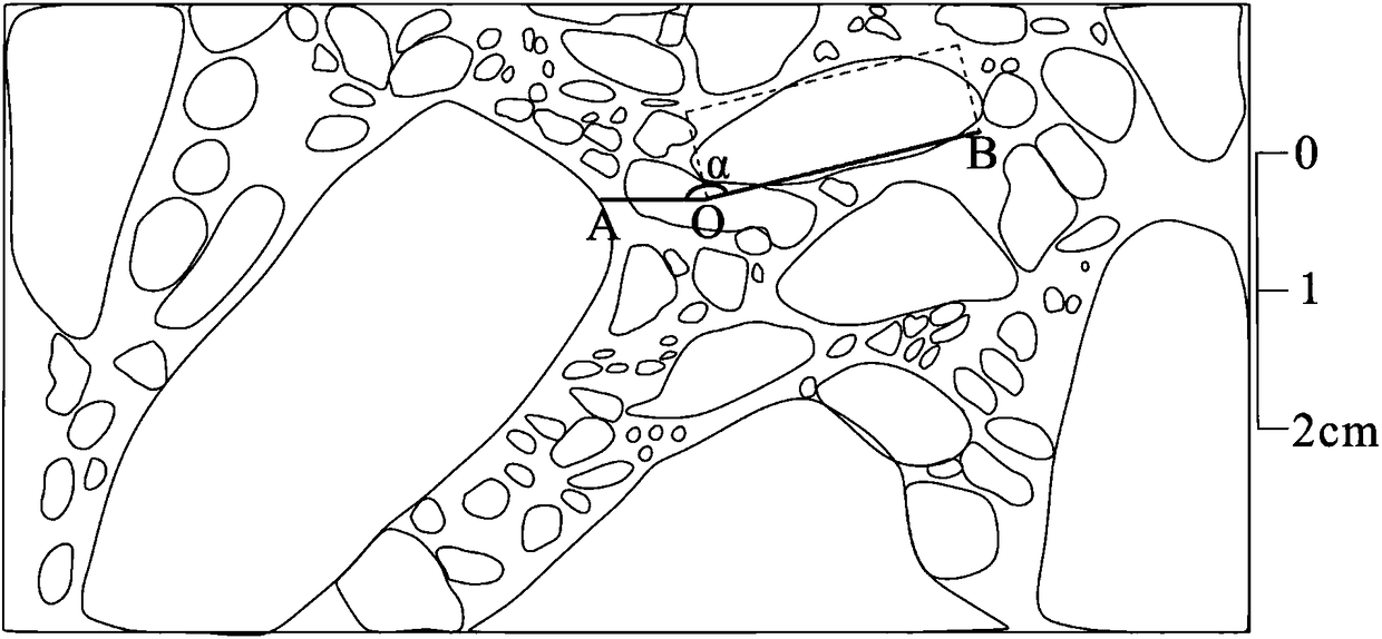 Quantitative characterization method of gravel directionality in conglomerate core and application thereof