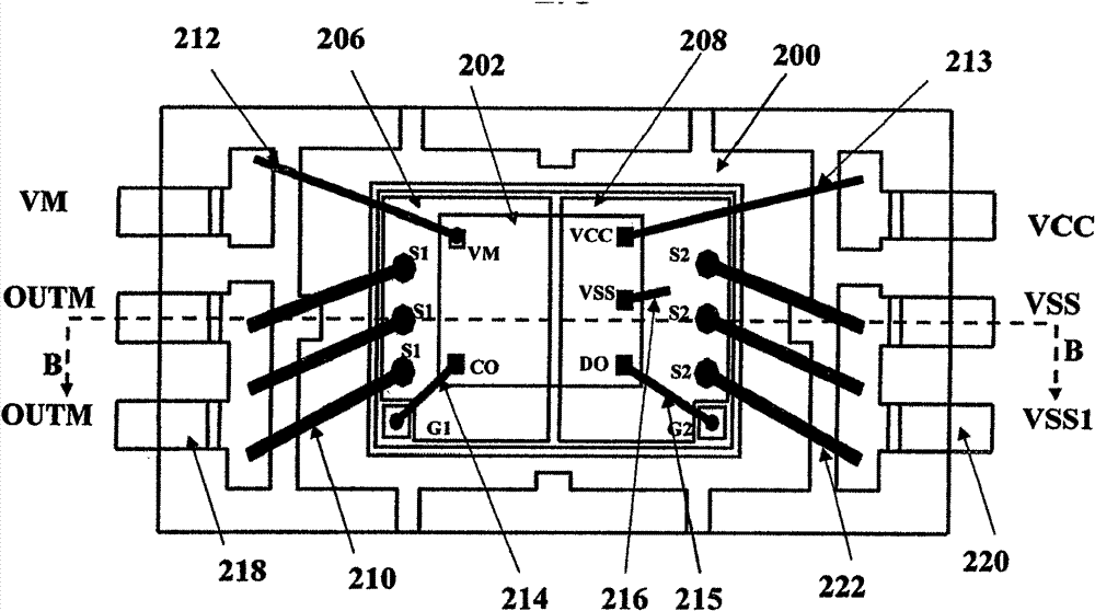 A semiconductor device package using discrete conductive layer to re-select bonding line path