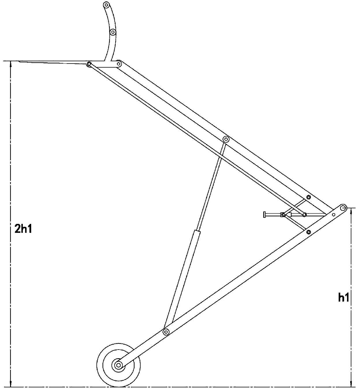 Hand-push loading and unloading container forklift