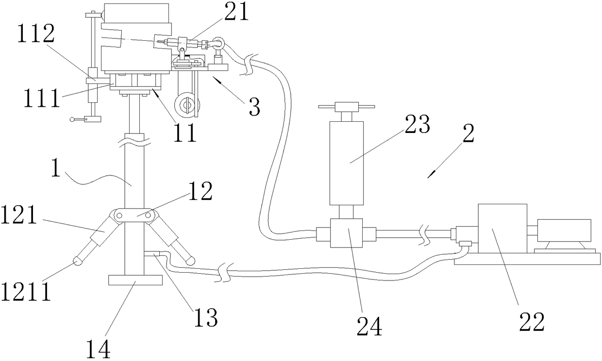 A kind of water jet cutting equipment with magnetic reinforcement for mining