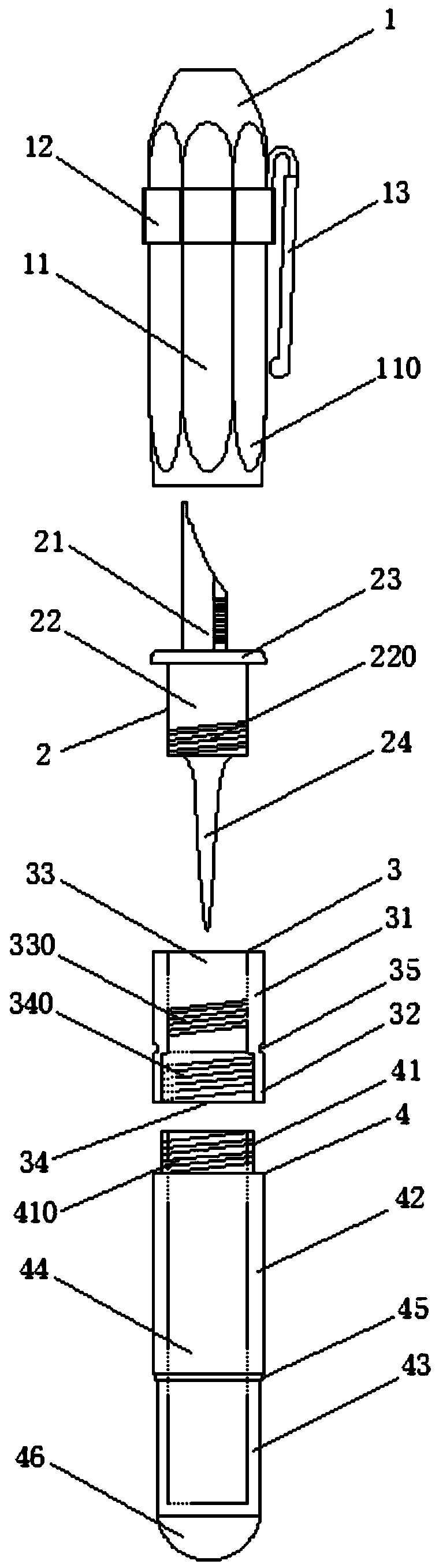 Portable pen capable of directly dipping into ink for writing