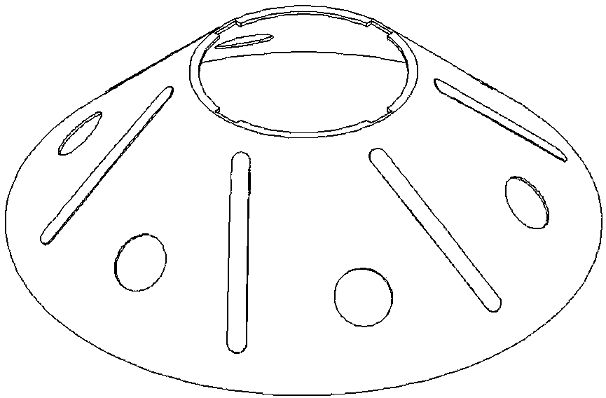 Diverging type neutral hole disc group of disc centrifuge