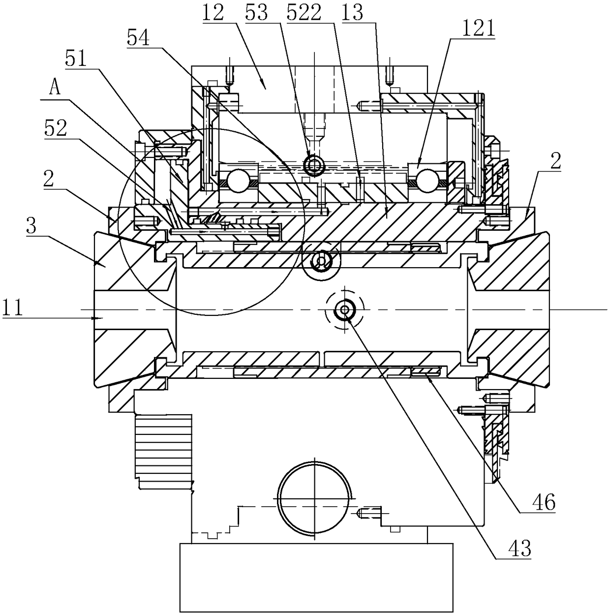 Extensible dual-direction main shaft