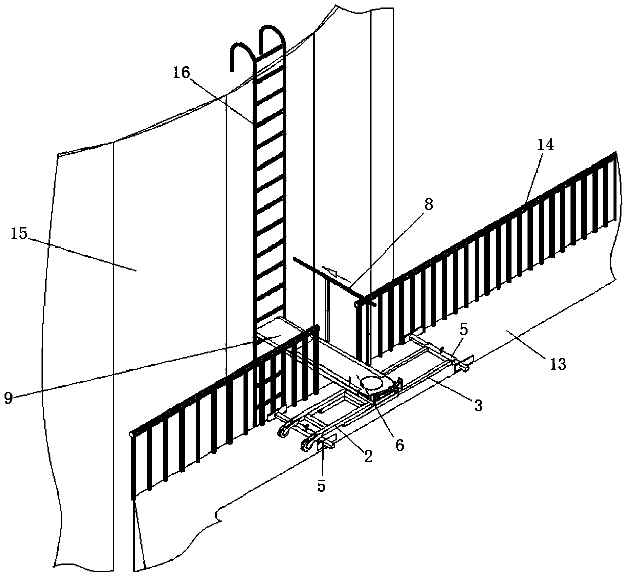 Temporary bridge structure for offshore wind power engineering wind turbine maintenance