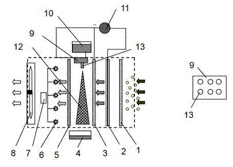 Device and method for purifying indoor air through electrostatic atomization