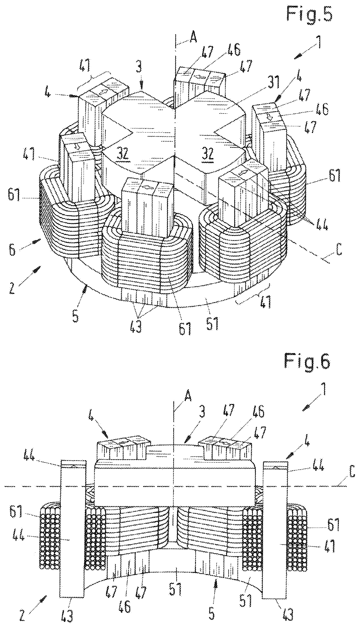 Electromagnetic rotary drive and rotational device