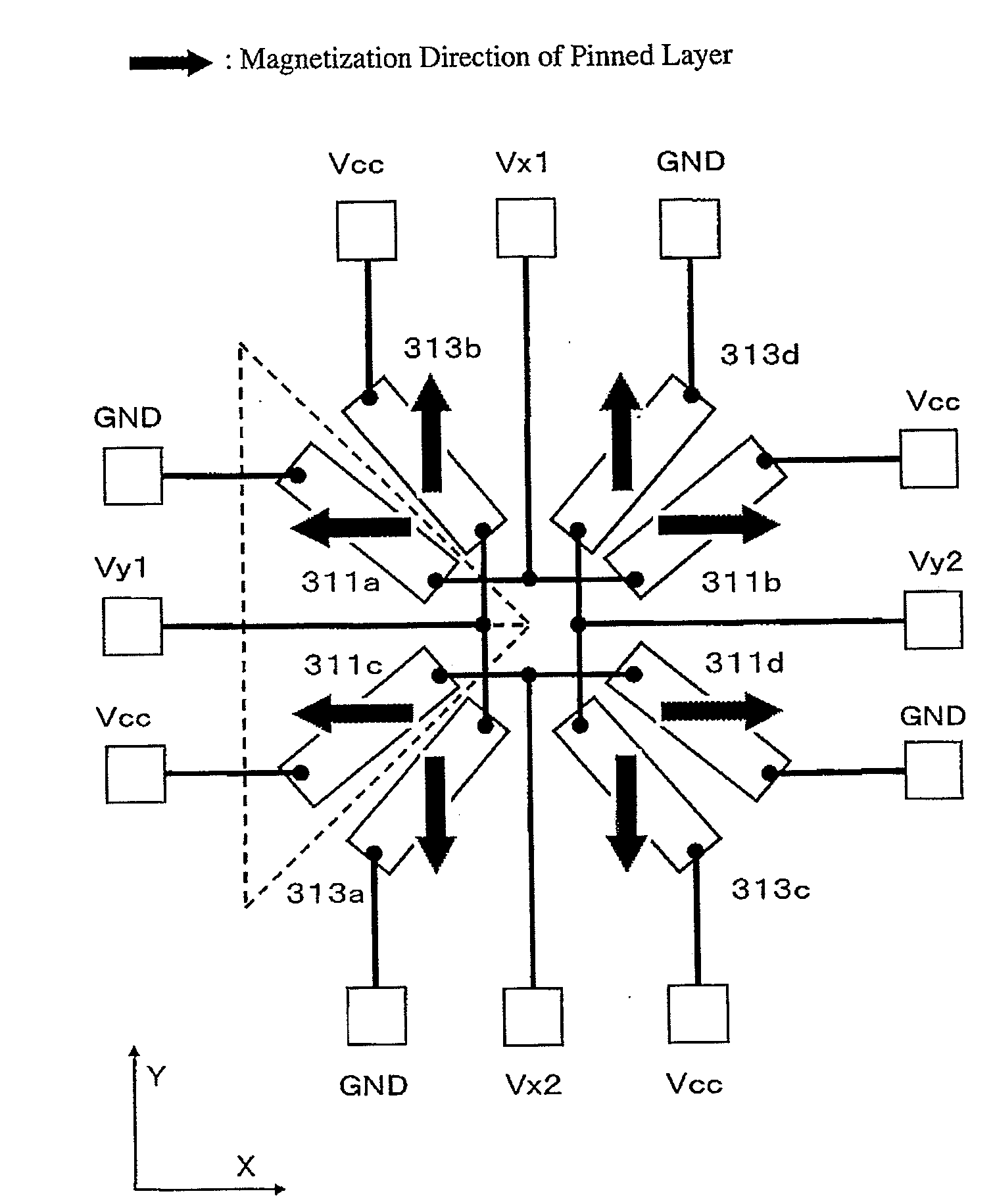 Magnetic sensor and rotation-angle-detecting apparatus