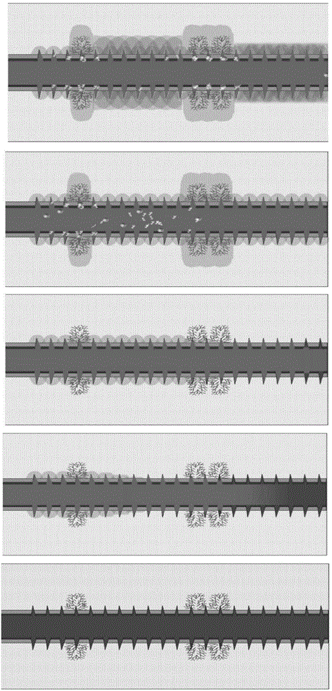 Reservoir stratum transformation method for cleaning steering material blocking shot hole temporarily to form fracture net