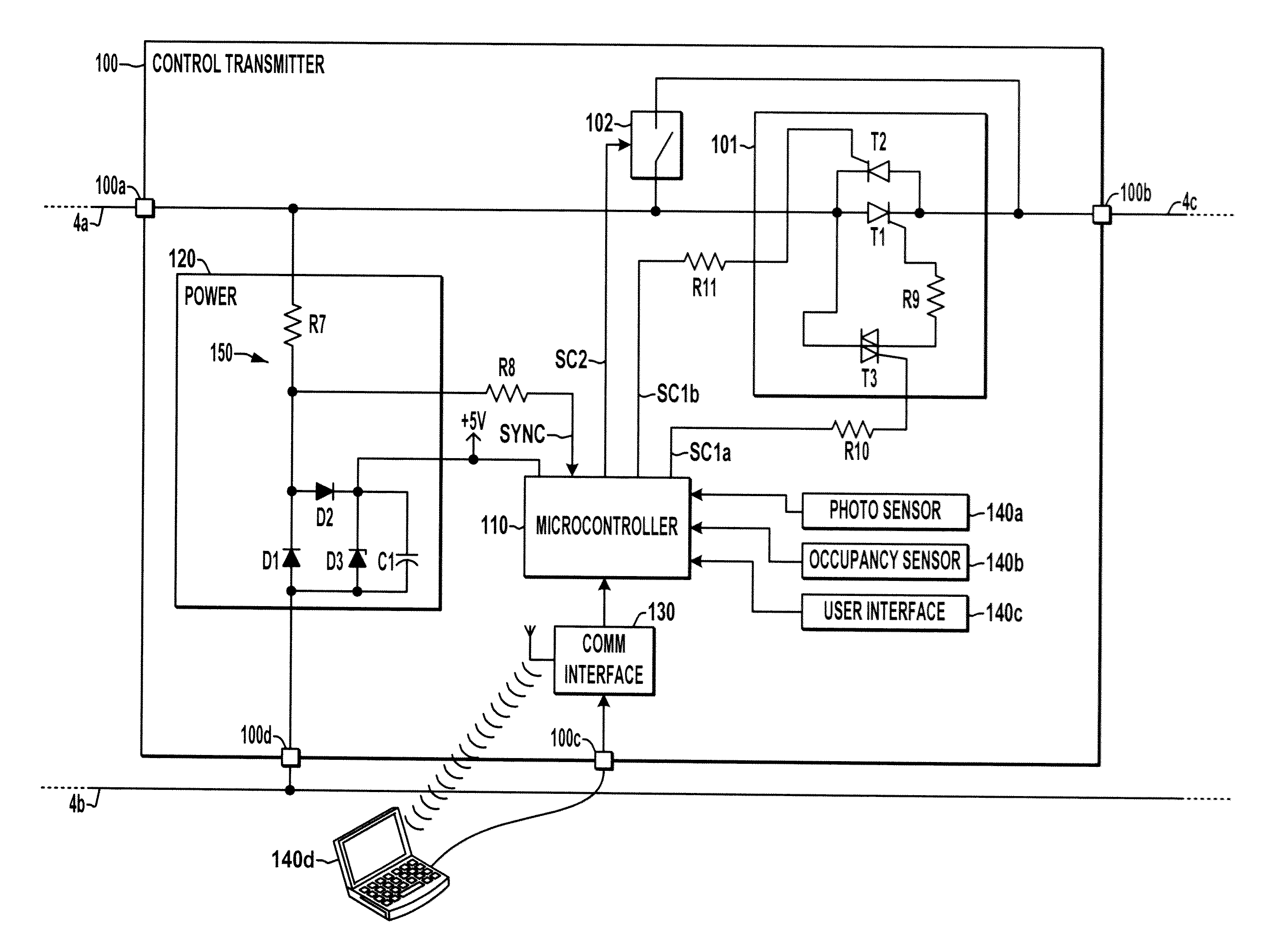 Power line communication method and apparatus for lighting control