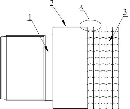 Front connector of high air-pressure down-the-hole hammer