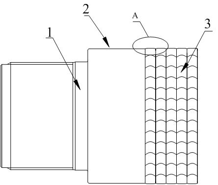 Front connector of high air-pressure down-the-hole hammer