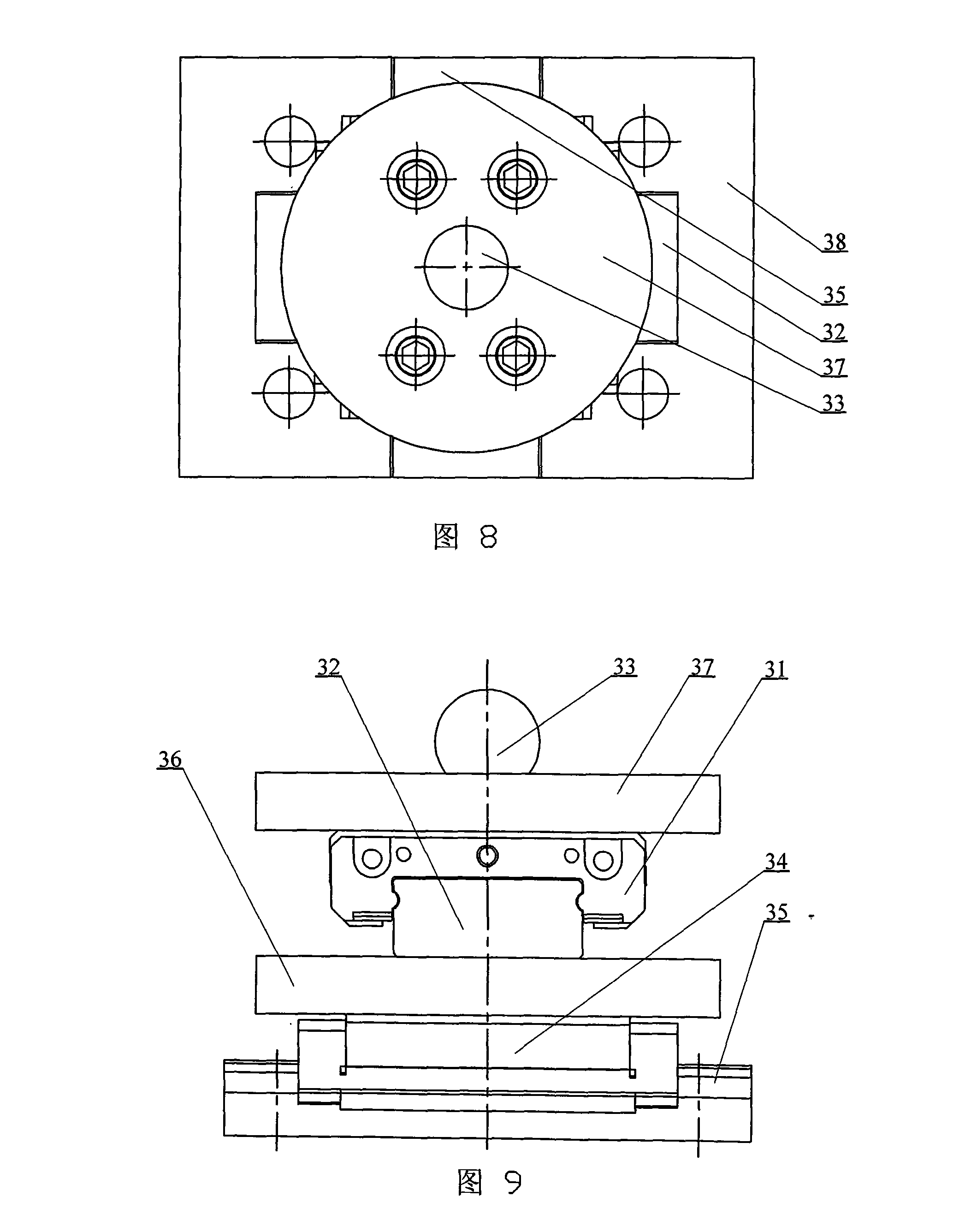 Parallel type macro-micro-driven high-precision heavy-caliber optical grating split joint device