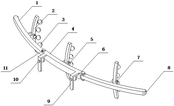 Arc-shaped anti-collision stabilizer for construction hanging basket