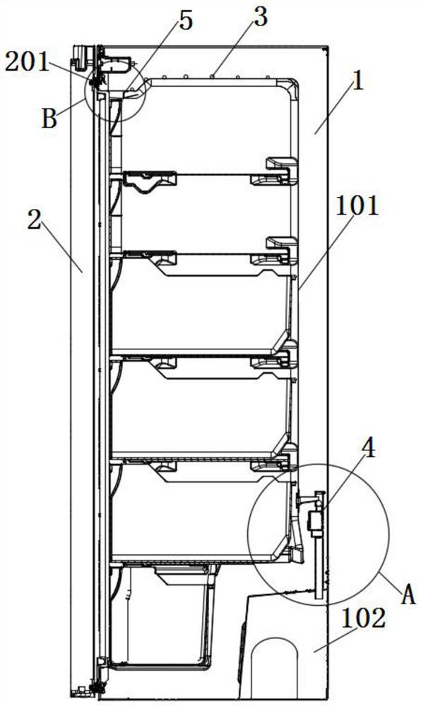 Air pressure adjusting micro-frosting device of vertical freezer