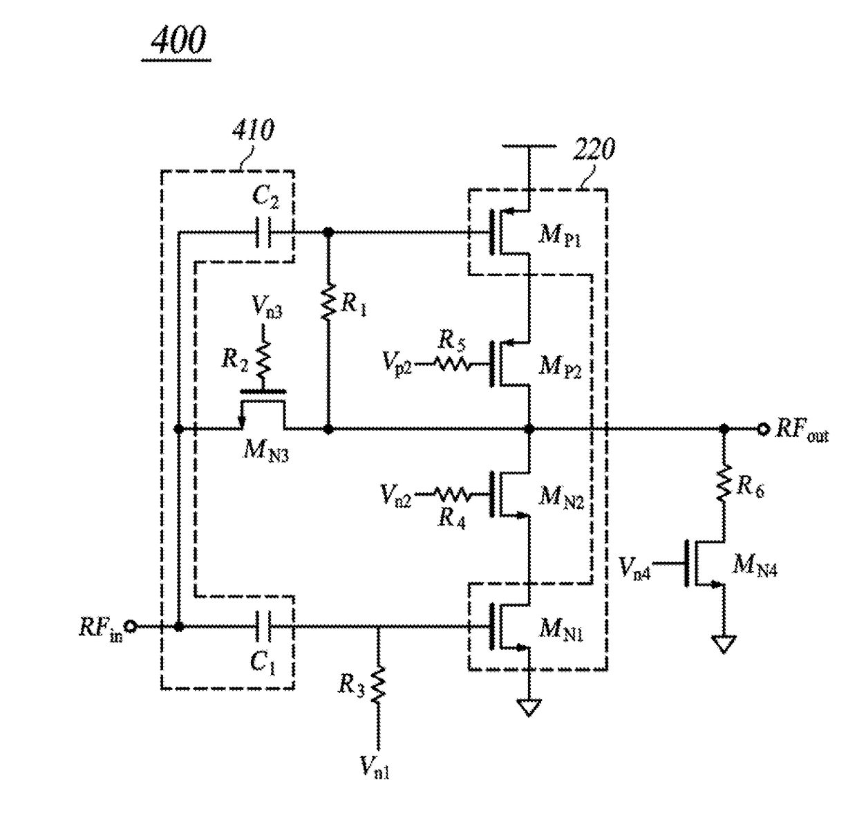 High linearity inductorless lna