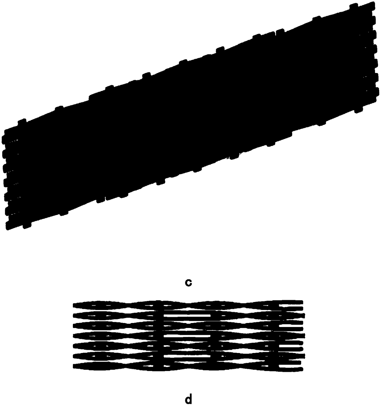 Knitting method of bamboo grid packing used in cooling tower