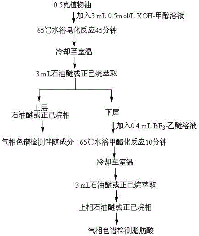 Sample preparation and detection of oil fatty acids and accompanied components