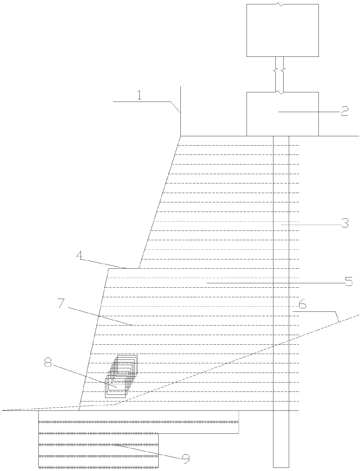 Pile-penetration filling body reinforcing load-bearing structure and construction method thereof