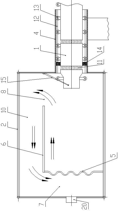 A curved furnace of a natural gas-fired boiler