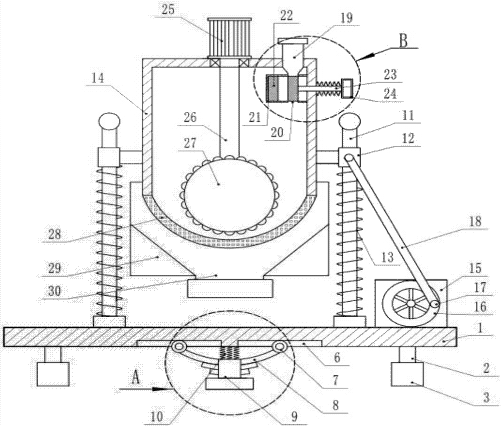 Medical medicine grinding device with noise reducing function