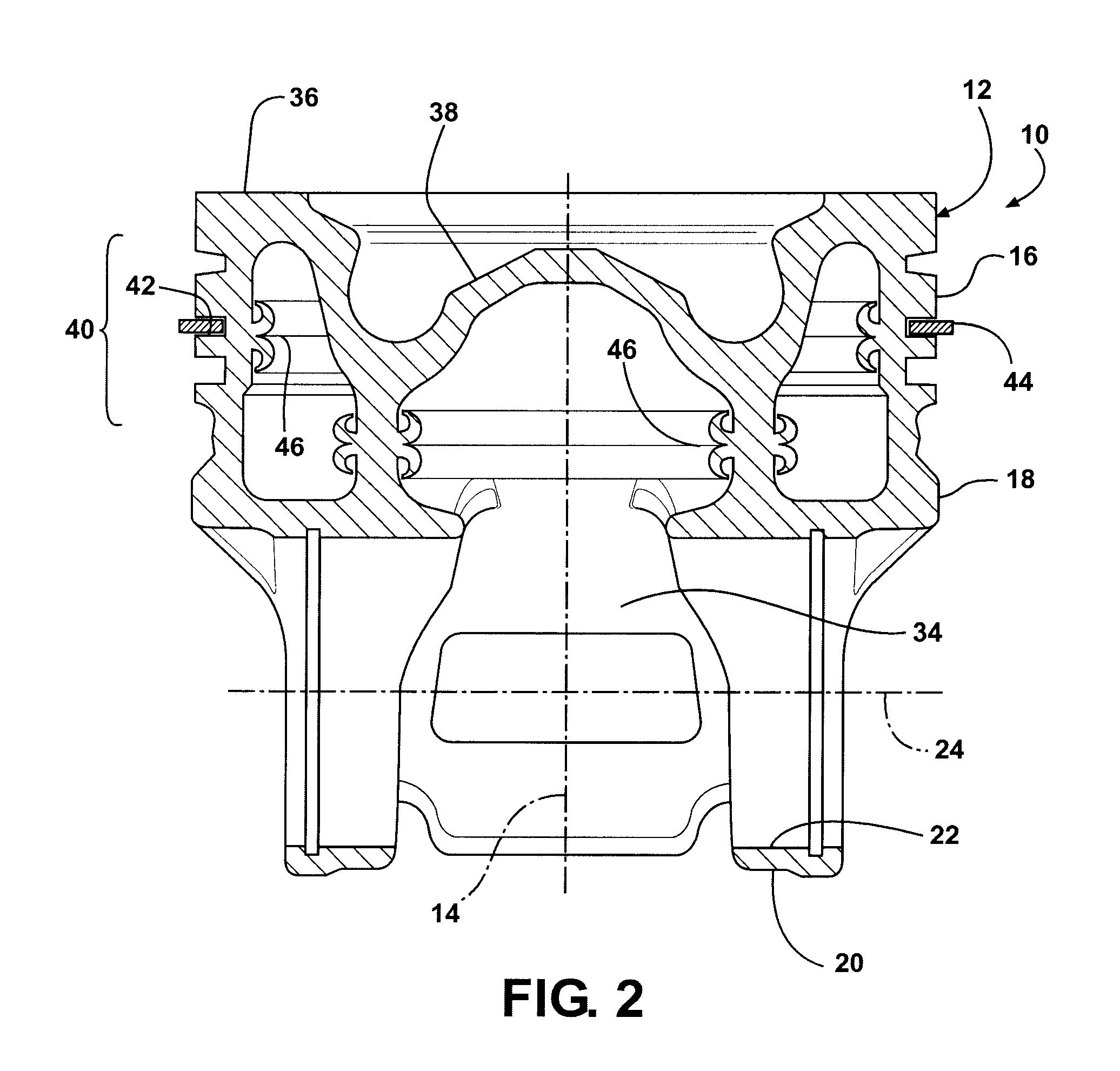 Piston with a skirt having oil flow slots