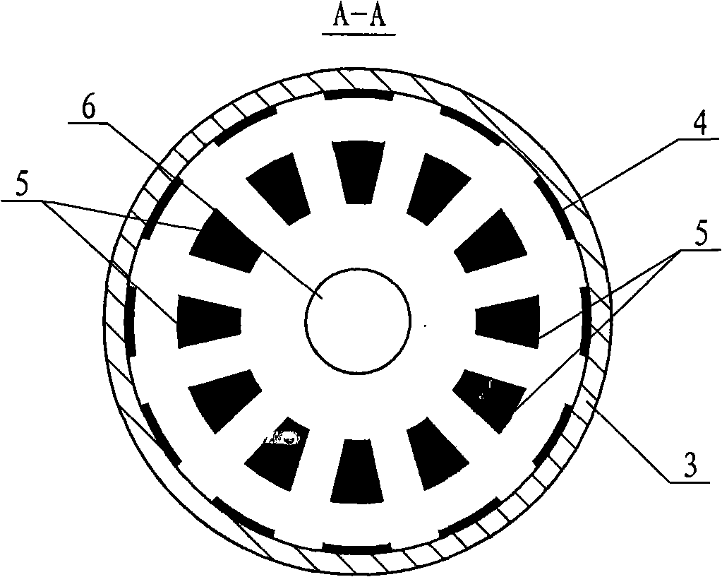 Permanent magnet motor with shaft radial folding winding