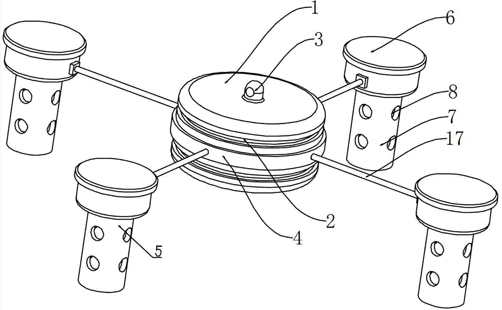 Central float type wave energy power generation device