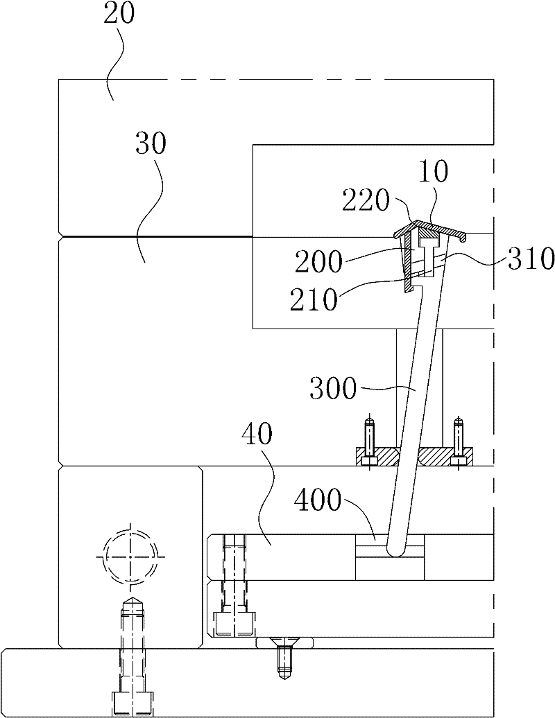 Two-section angle pin