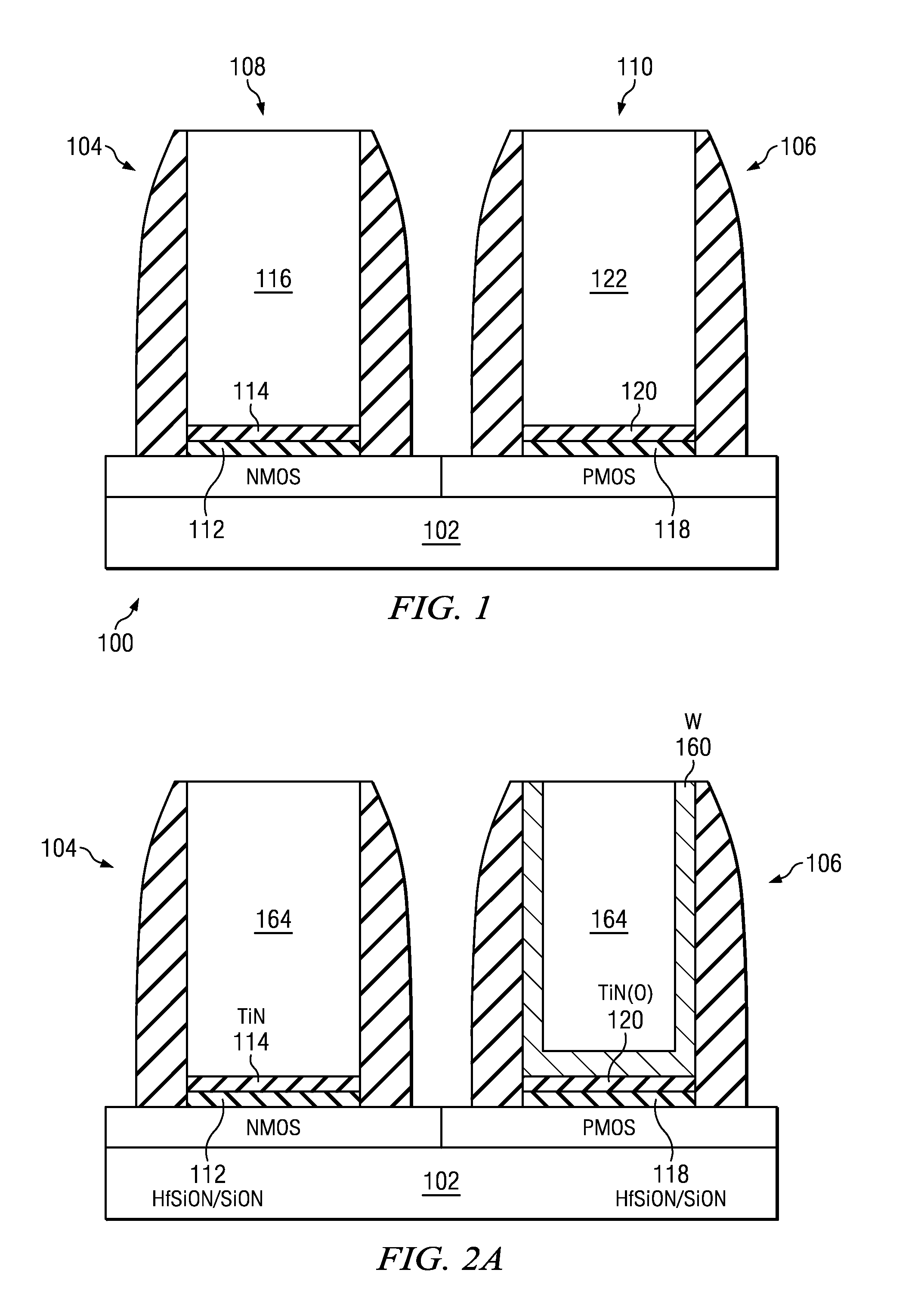 Structure And Method For Dual Work Function Metal Gate CMOS With Selective Capping