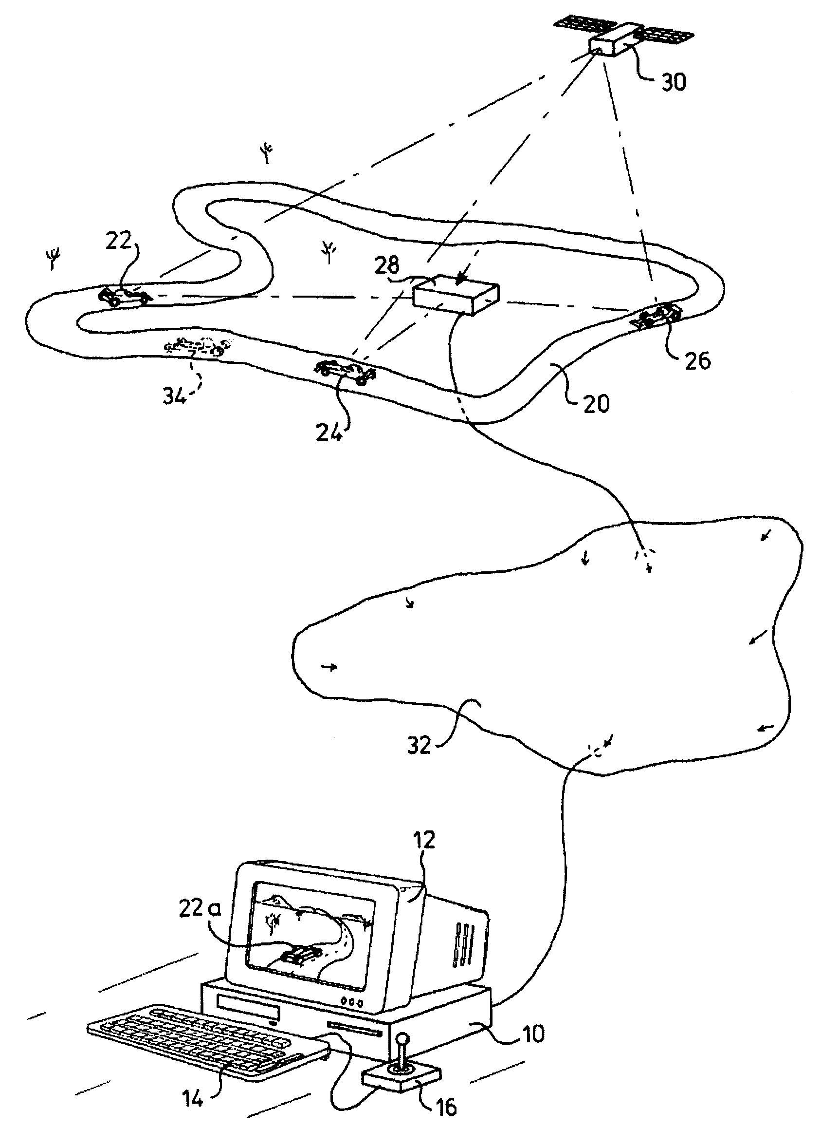 System for simulating events in a real environment