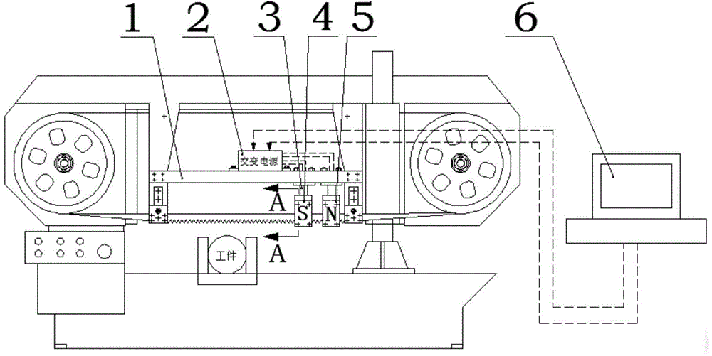 Pulsed magnet field removing device for sawtooth adhered scraps