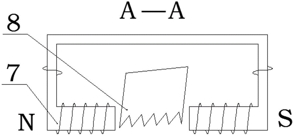 Pulsed magnet field removing device for sawtooth adhered scraps