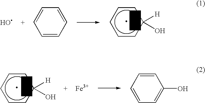 Method of producing hydroxyl radicals for chemical reactions