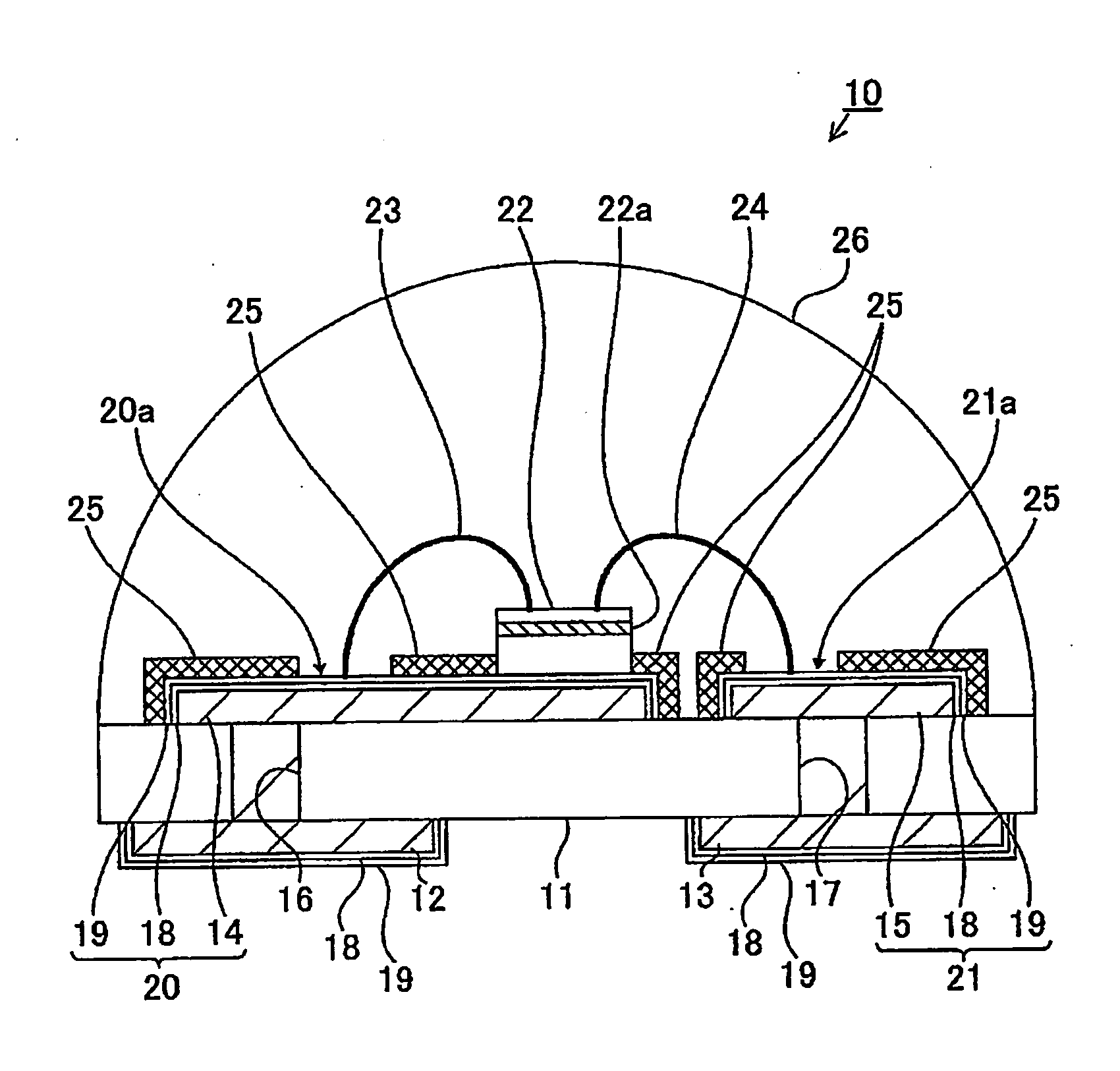 Light emitting element housing package