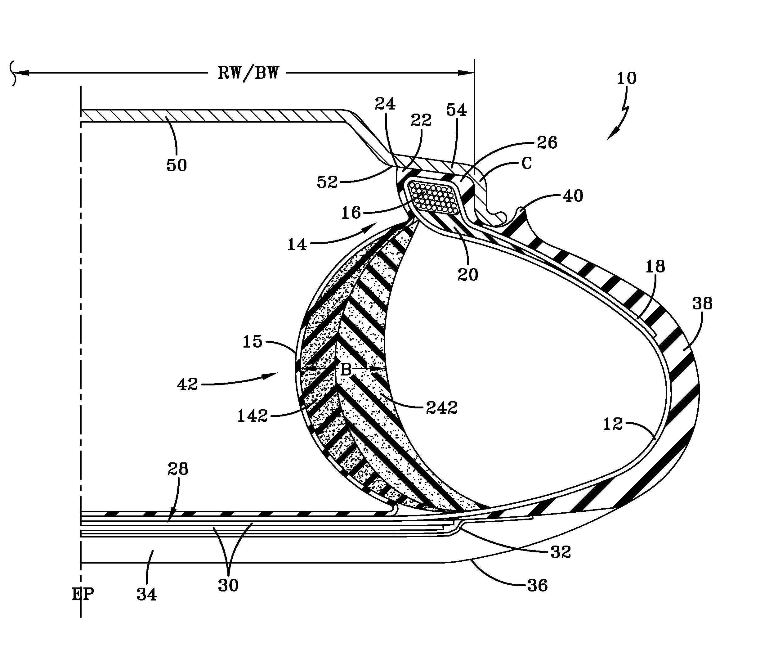 Self-supporting pneumatic tire