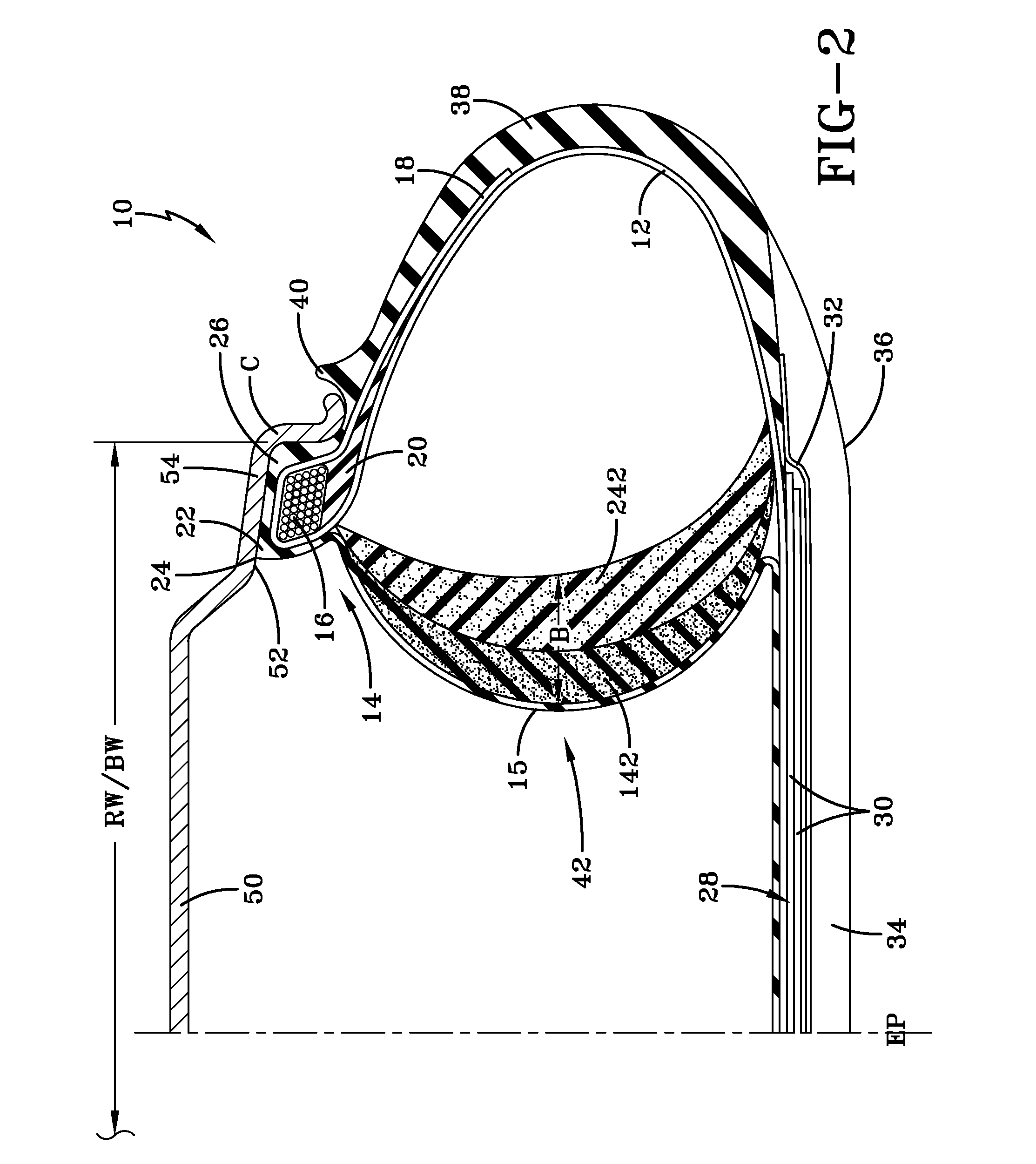 Self-supporting pneumatic tire