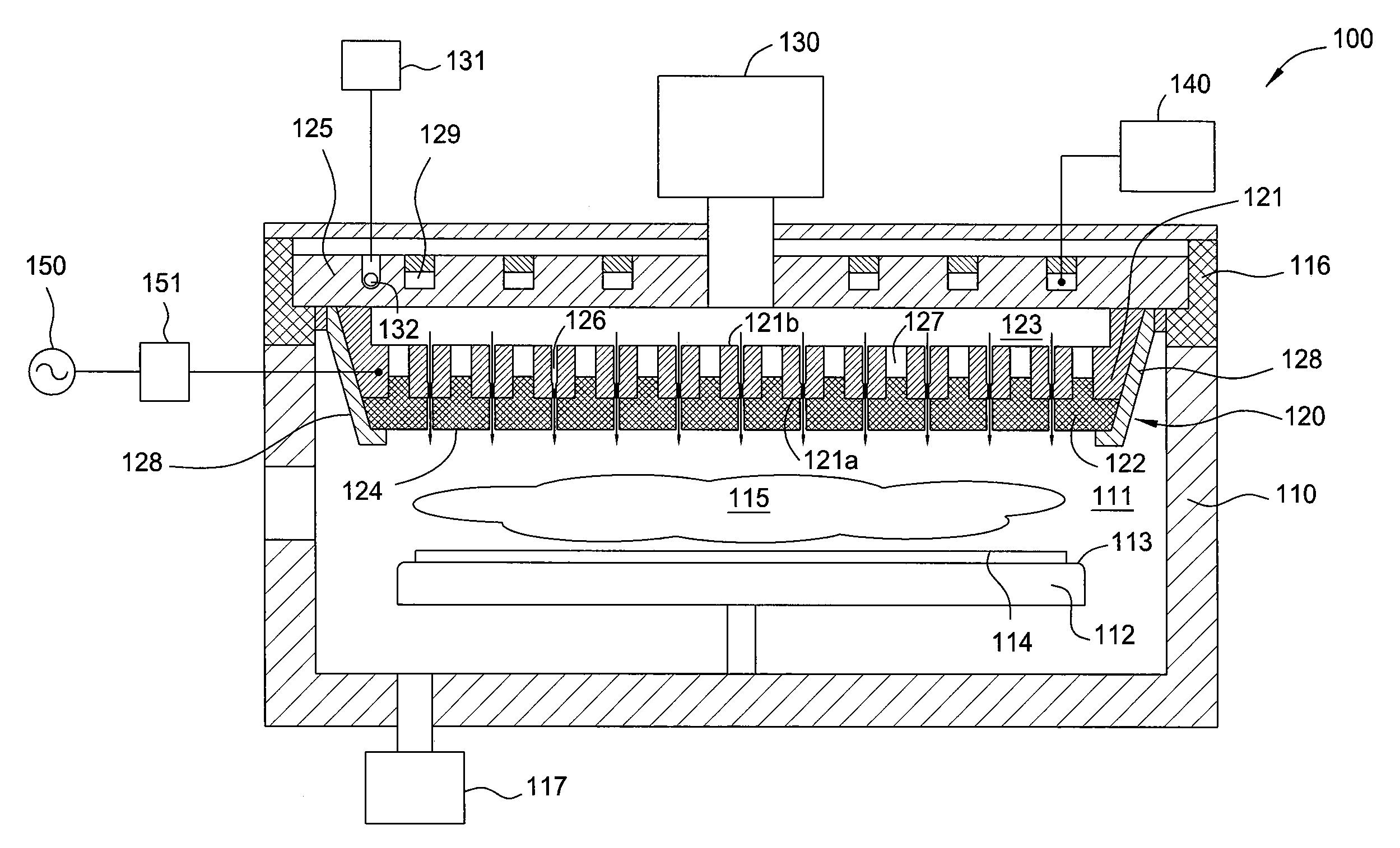 Gas distribution plate with discrete protective elements