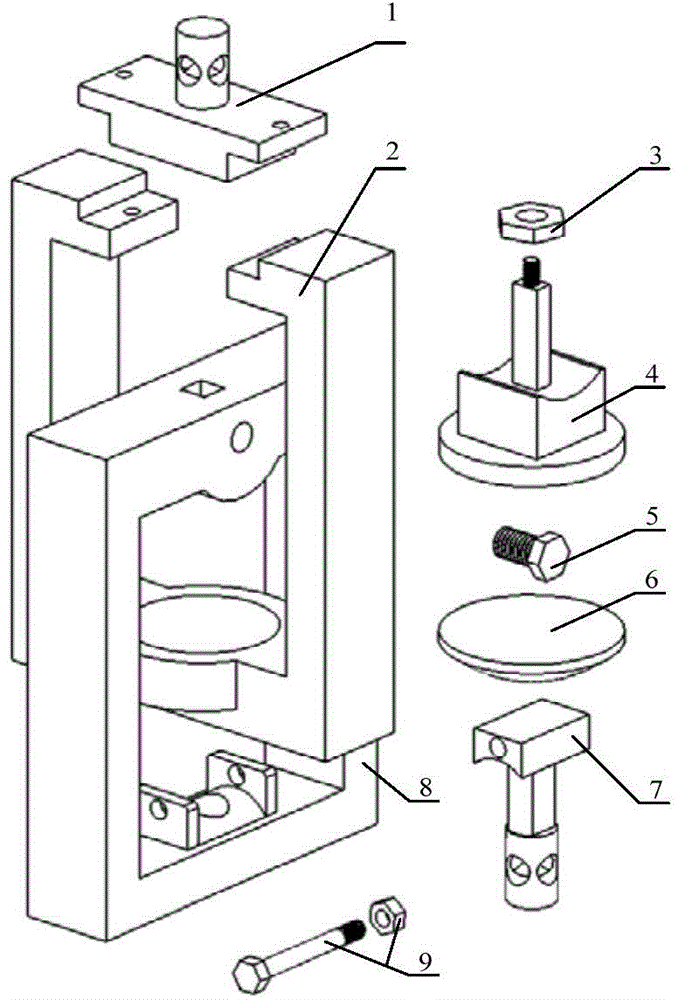 Compression fixture on mechanical tensile creep tester