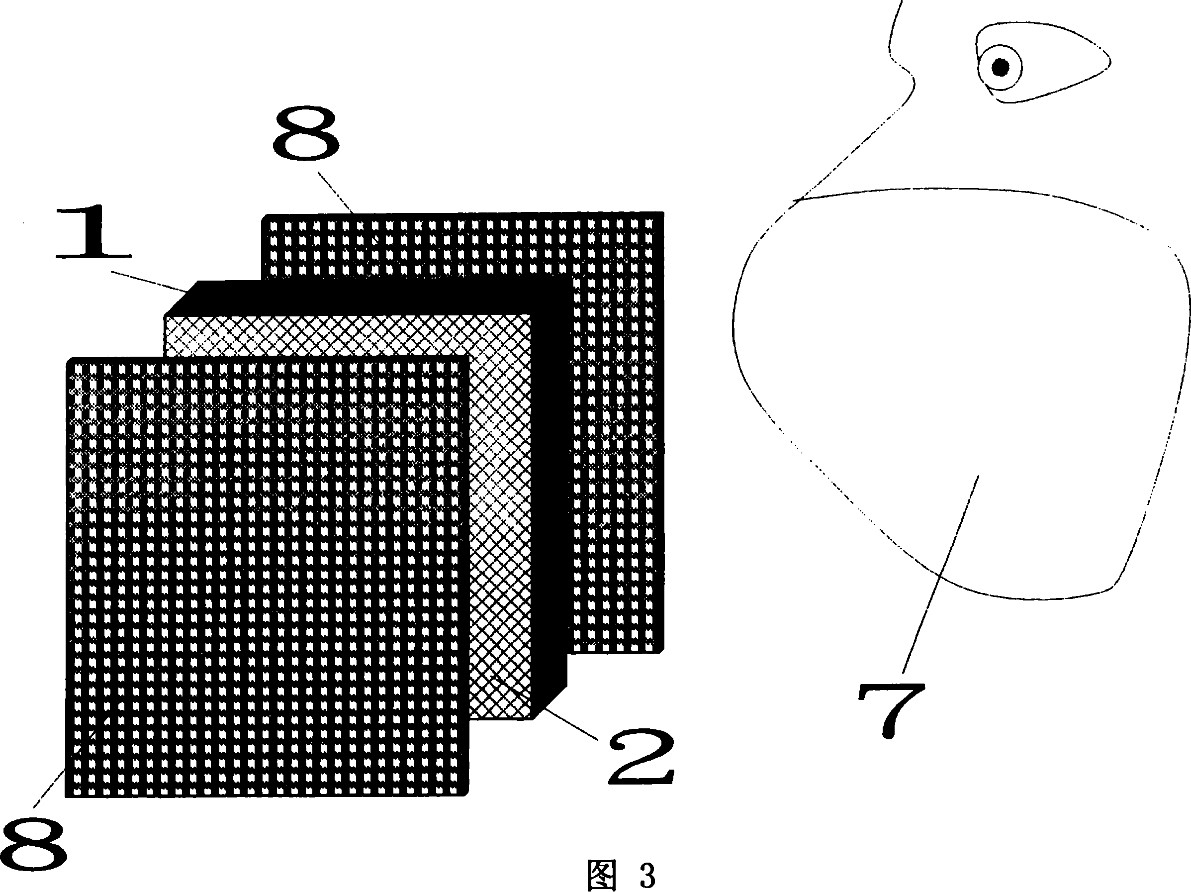 Respiratory guard device with high filtrabilitiy fiber implanted material