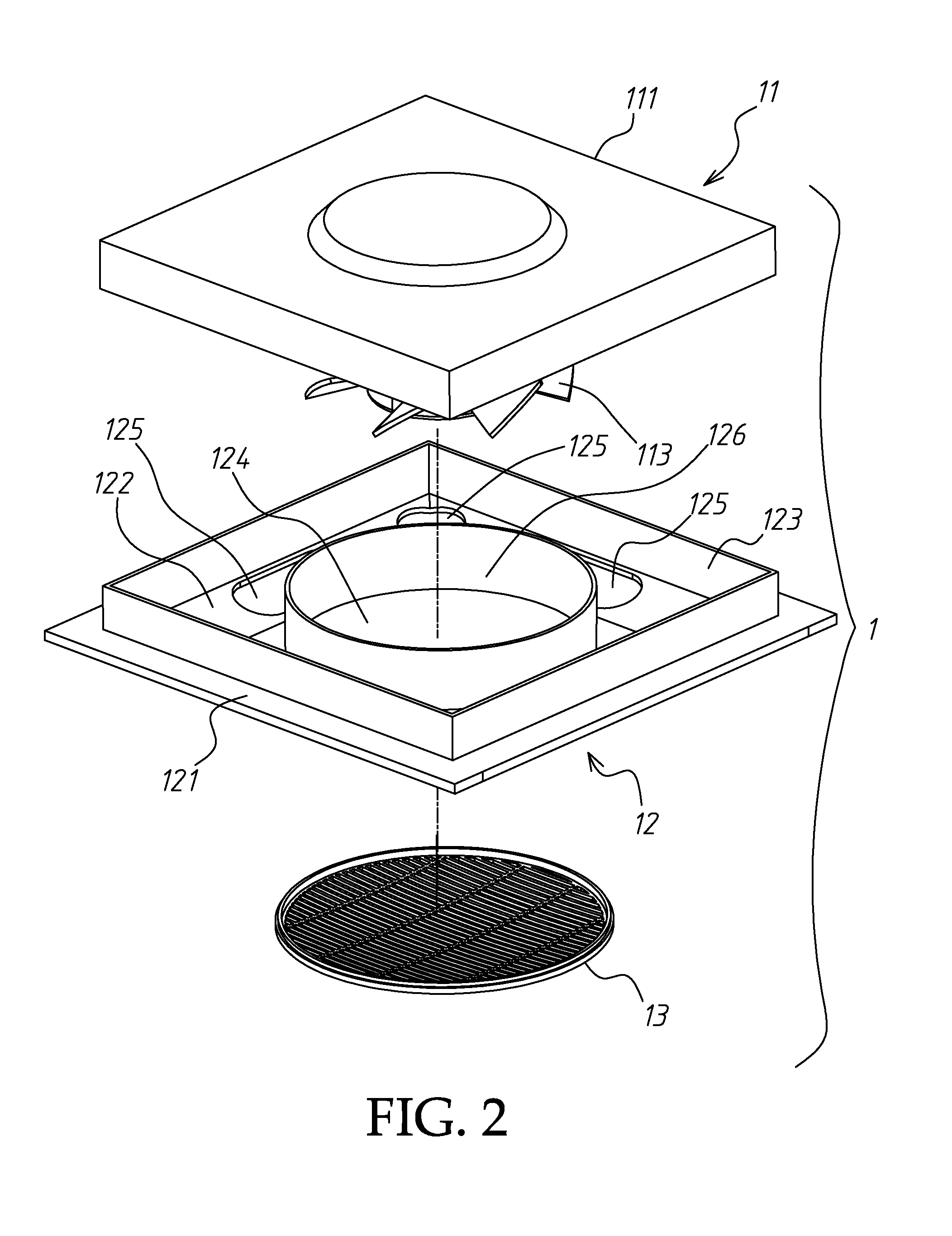 Fan structure for mounting in a light steel structure of a ceiling