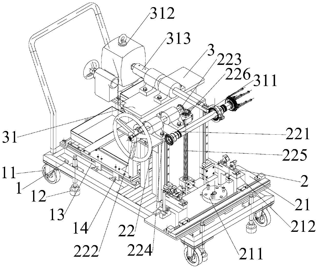 Turbine rotor assembling vehicle for engine and turbine rotor assembling method