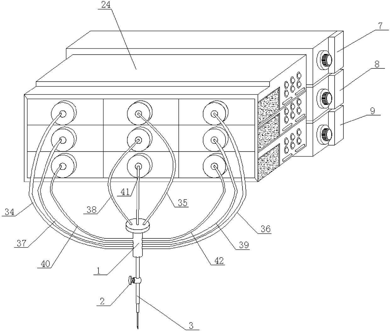 Rapid medicine temperature changing device for malignant tumors