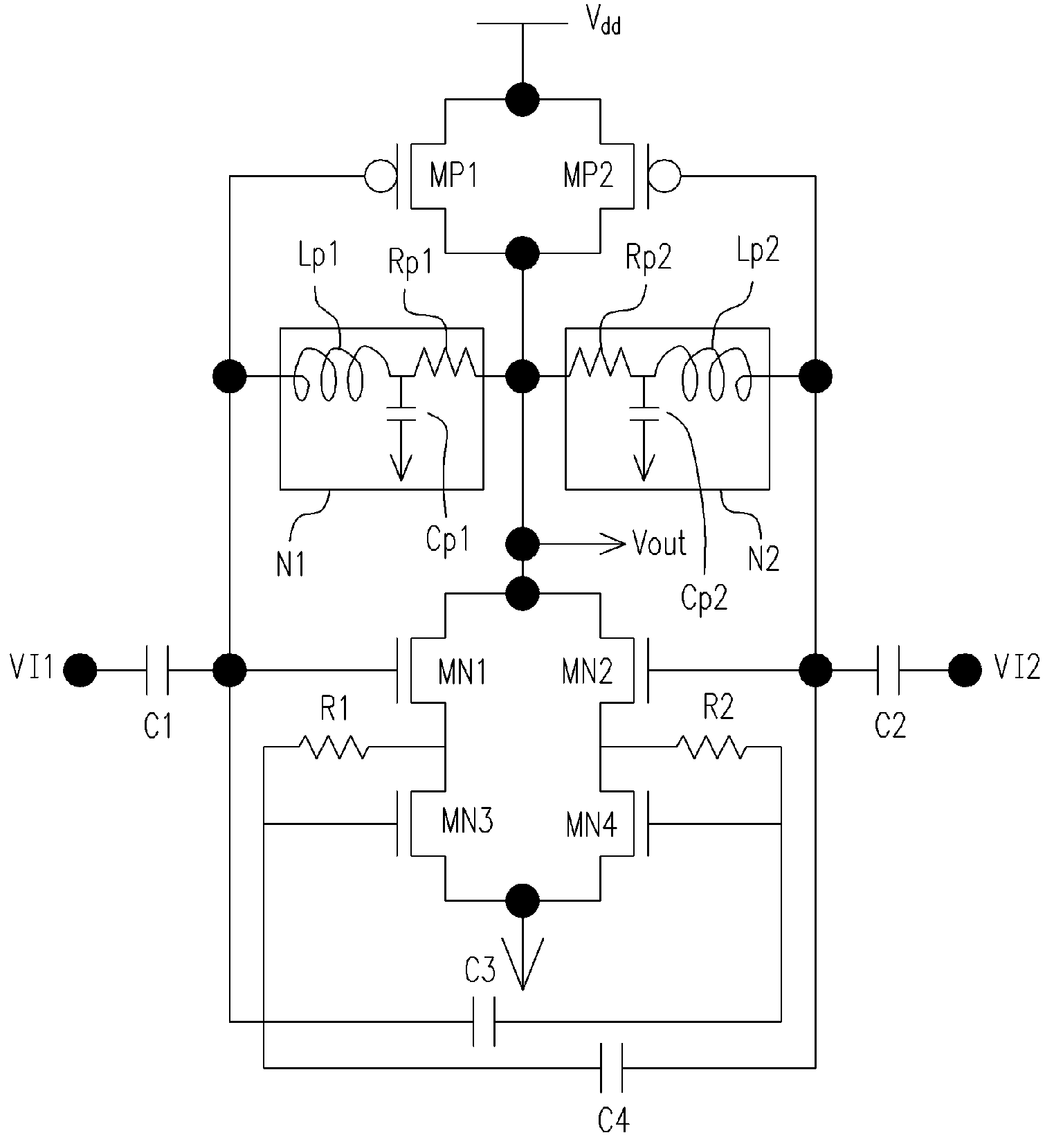 Self DC-bias high frequency logic gate, high frequency NAND gate and high frequency NOR gate